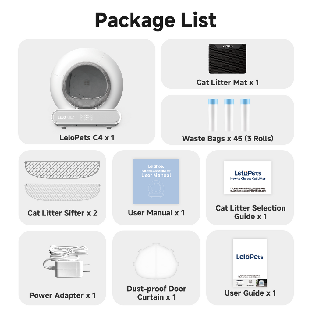 LeloPets C4 PinchSafe Self-Cleaning Litter Box