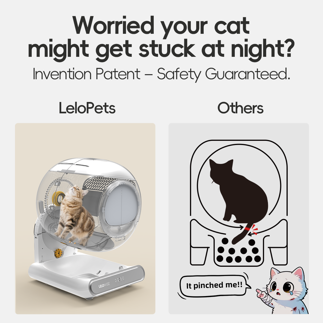 LeloPets C4 PinchSafe Self-Cleaning Litter Box